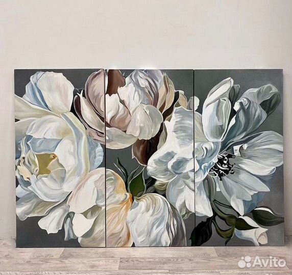 Картины маслом цветы интерьерные Беспл. доставка