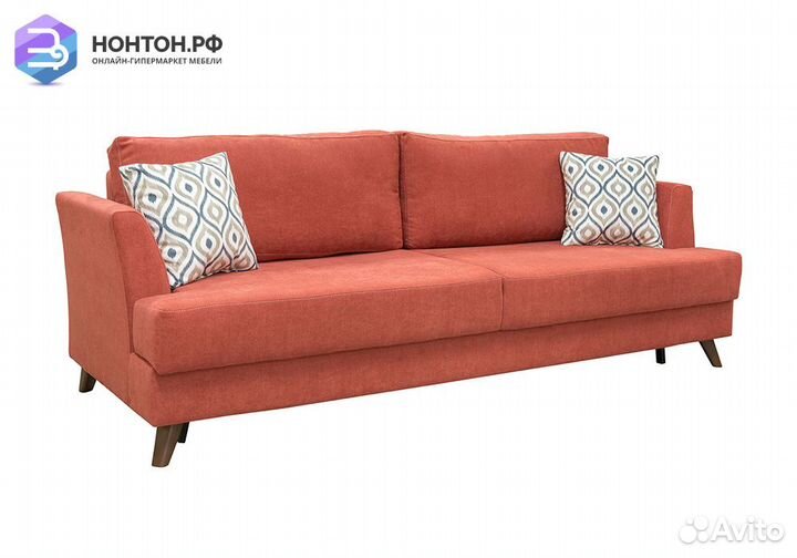 Диван тик-так Дамаск коралловый / геометрия