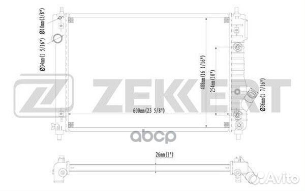 Радиатор охлаждения двигателя Chevrolet Aveo (T