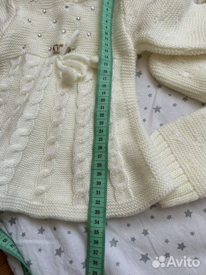 Вязаный костюм 4 предмета для девочки 74/80