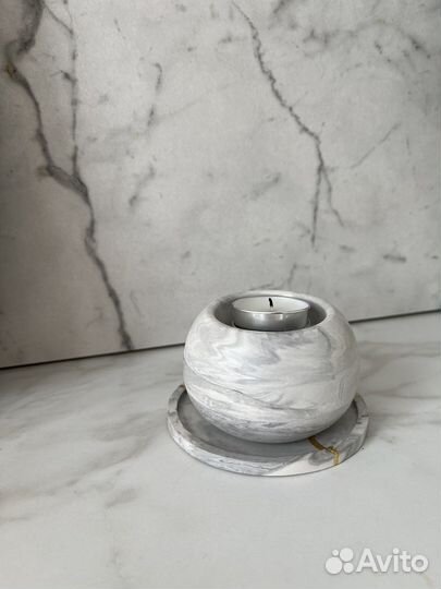 Подсвечник из гипса для чайных свечей