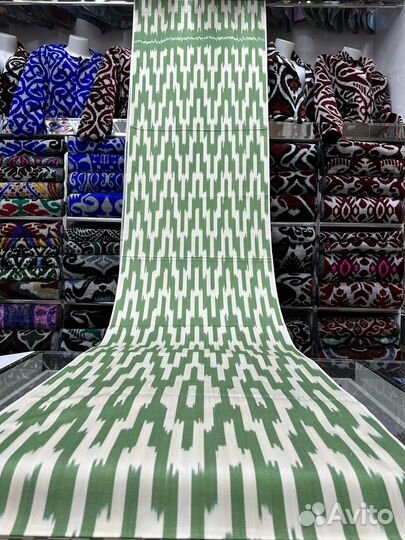 Узбекский хлопковый икат ручного ткачества. Адрас