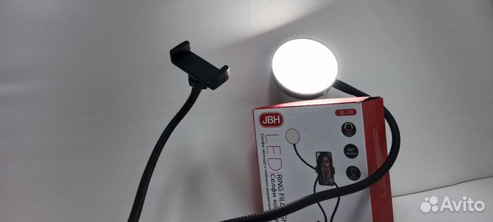 Кольцевая лампа JBH с прищепкой 2в1 Гибкий штатив