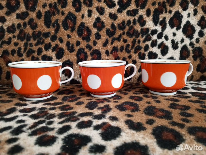 Чашки в горох СССР цена за 3