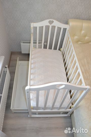 Кровать детксая Каролина-Алита с ящиком, белая