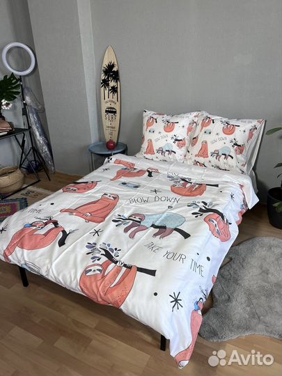 Белье постельное ленивец мако сатин (египт хлопок)