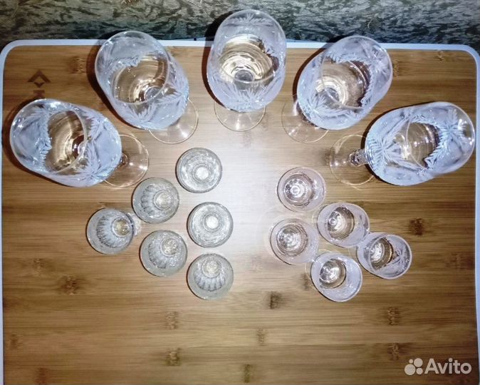 Набор из хрусталя - рюмки, стопки