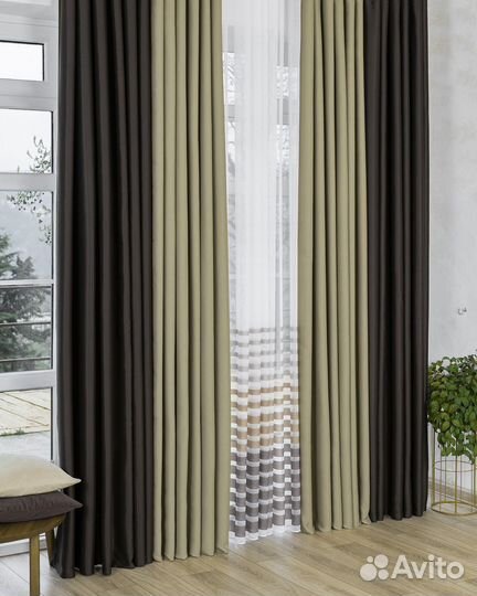 Шторы блэкаут Марсель дюна готовые и на заказ