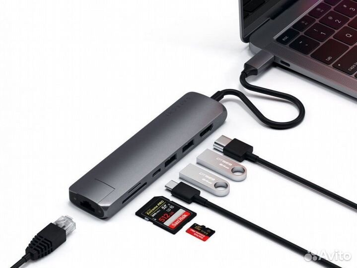 Адаптер Satechi Type-C Slim Multi-Port Ethernet