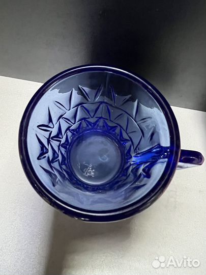 Кружка кобольтовое стекло Неман 30-50е годы