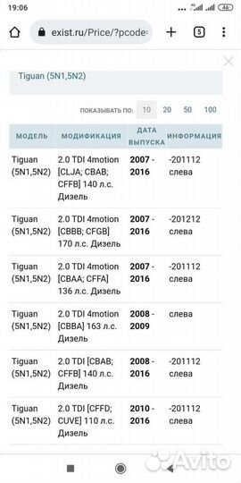 Датчик уровня топлива tiguan