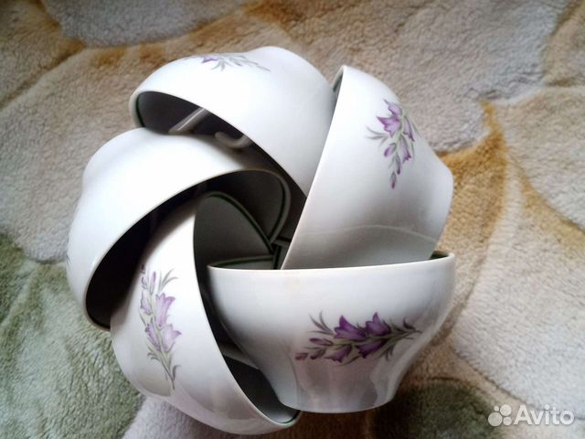 Чайный сервиз-5чашек и блюдец.новый