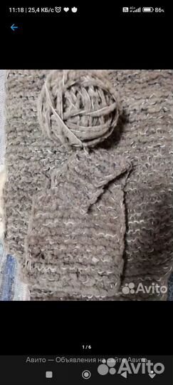 Нить меховая, шарф Passigattti, серый, косы