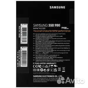 Накопитель SSD M.2 NVMe Samsung 980 500Gb