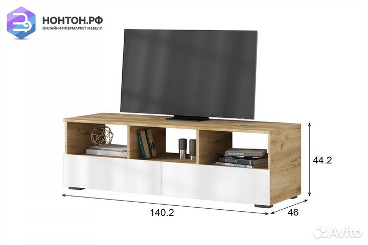 Тв-тумба Ирма дуб крафт золото