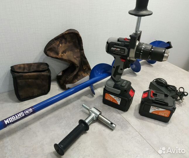 Ледобур Nanwei 150Nm 2 Акб 6Ah + Шнек Тонар 130мм