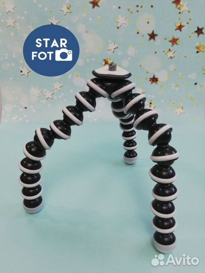 Фон гибкий 50*100см F16 бирюза звезды