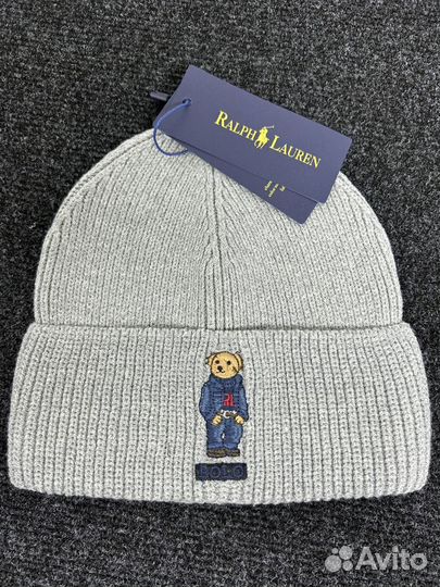 Шапка с мишкой Polo Ralph Lauren premium