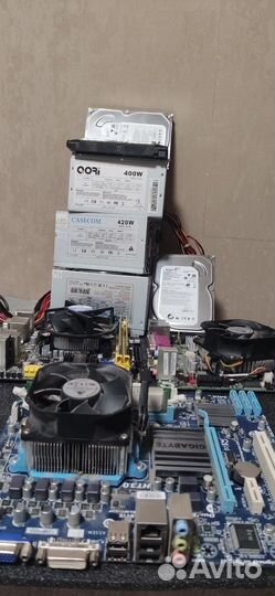 Комплект материнская плата и процессор, hdd,бп