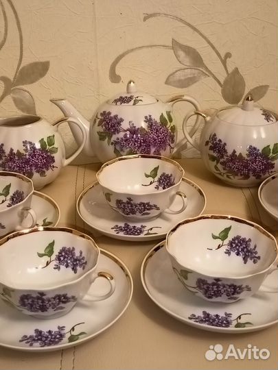 Чайный сервиз СССР дулево Сирень