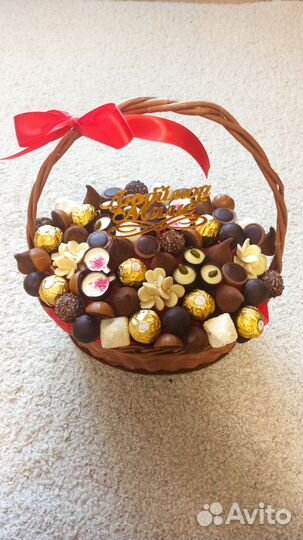 Съедобные букеты из конфет и зефира ручной работы