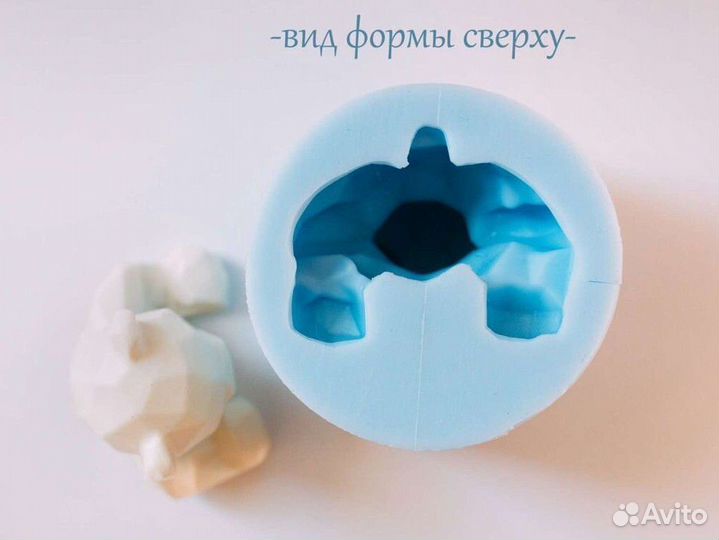 Силиконовая форма Мишка Полиганальный 6 см гипс