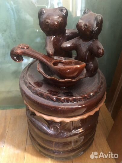 Боченок Мишка с ложками 2 шт