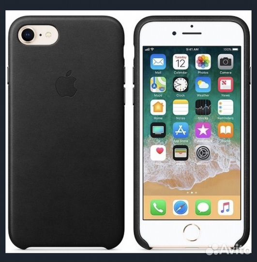 Apple iPhone чехол кожаный