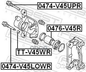 Втулка направляющая тормозного суппорта зад п