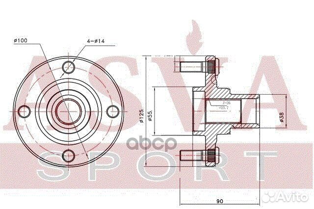 Ступица передняя tywhae110F asva