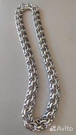 Мужская серебряная цепь бисмарк