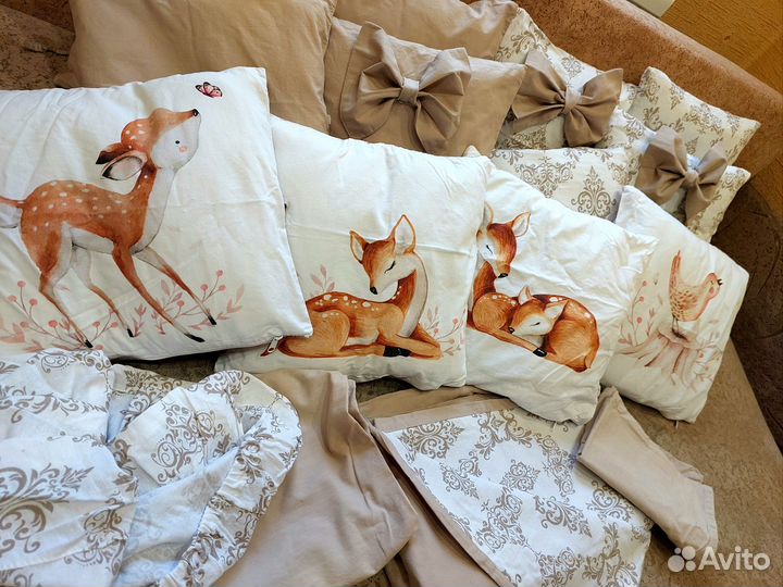 Бортики в кроватку трансформер с постельным бельем