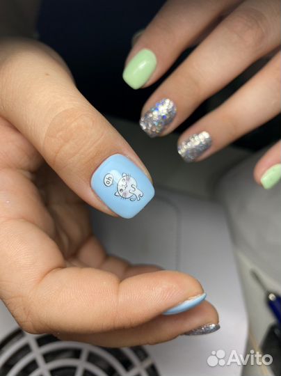 Маникюр гель лак наращивание