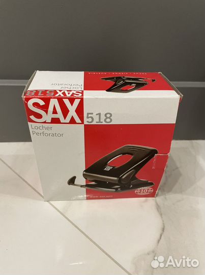 Дырокол Sax 518 до 40 листов синий с линейкой