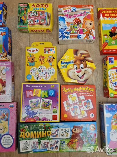 Настольные игры для детей,пазлы,лото,домино