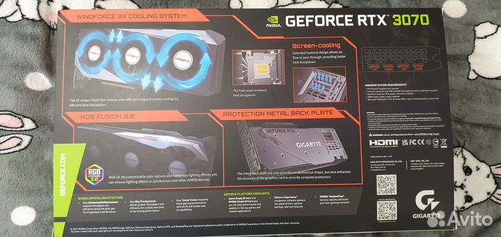 Видеокарта gigabyte GeForce RTX 3070 gaming OC