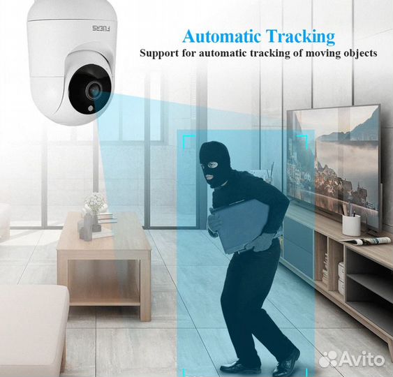 Камера видеонаблюдения IP-камера Wi-Fi 2K, 360