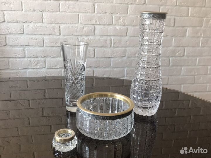 Ваза сахарница с серебром