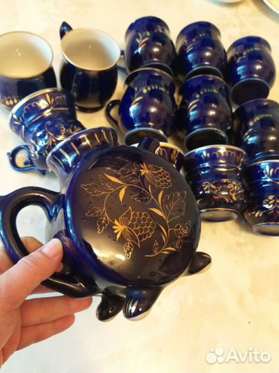Чайный сервиз гжель cobalt (14 предметов)