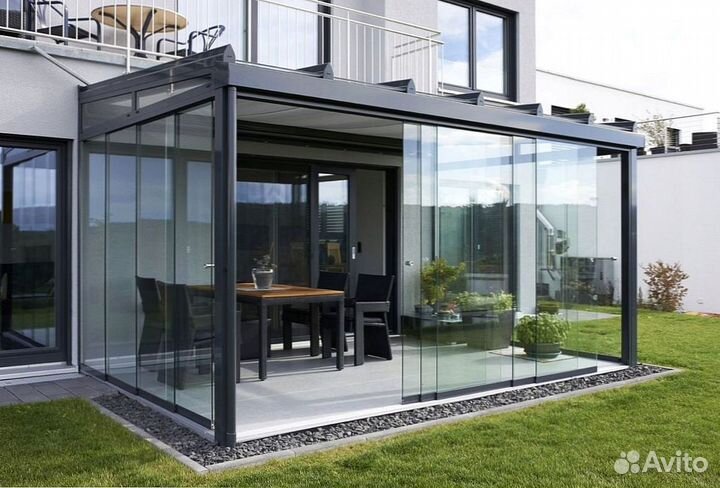 Безрамное (панорамное) остекление веранд