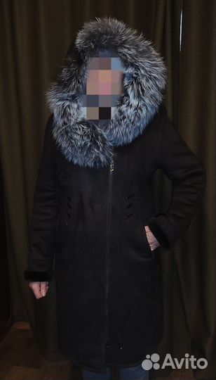 Дубленка женская искуственная, натуральный мех