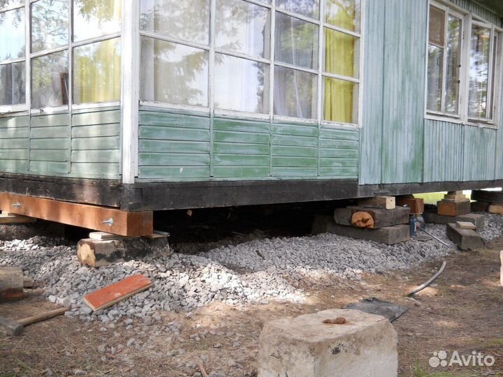 Подъем дома замена венцов, ремонт лаг