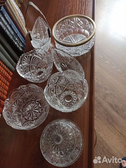 Ваза салатник конфетница хрусталь СССР Чехия