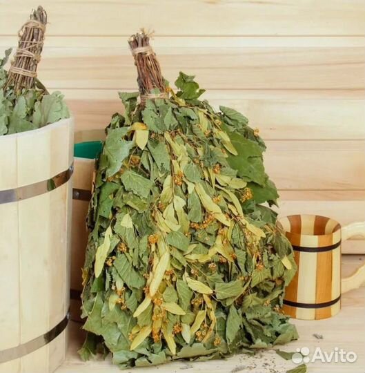 Веник для бани Дуб, Береза, травы