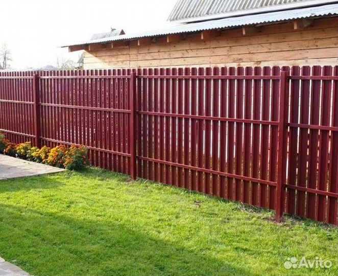 Забор из евроштакетника с установкой