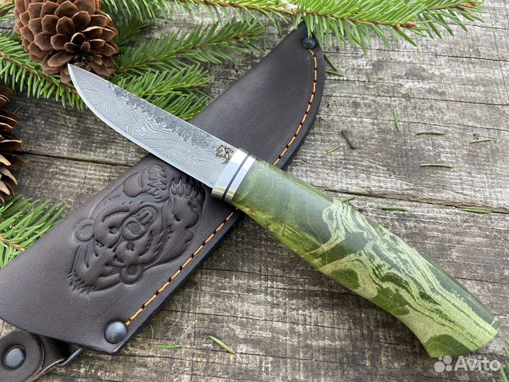 Финка дамасская сталь