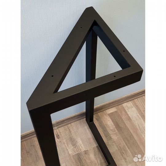 Подстолье опора для стола 750 450 40х20 треугольное металлическое барное черное Лофт