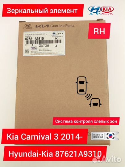 Зеркальный элемент Kia Carnival 3 2014