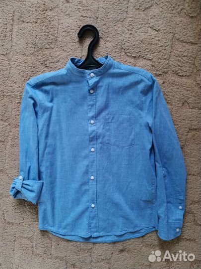 Льняная рубашка H&M 146р