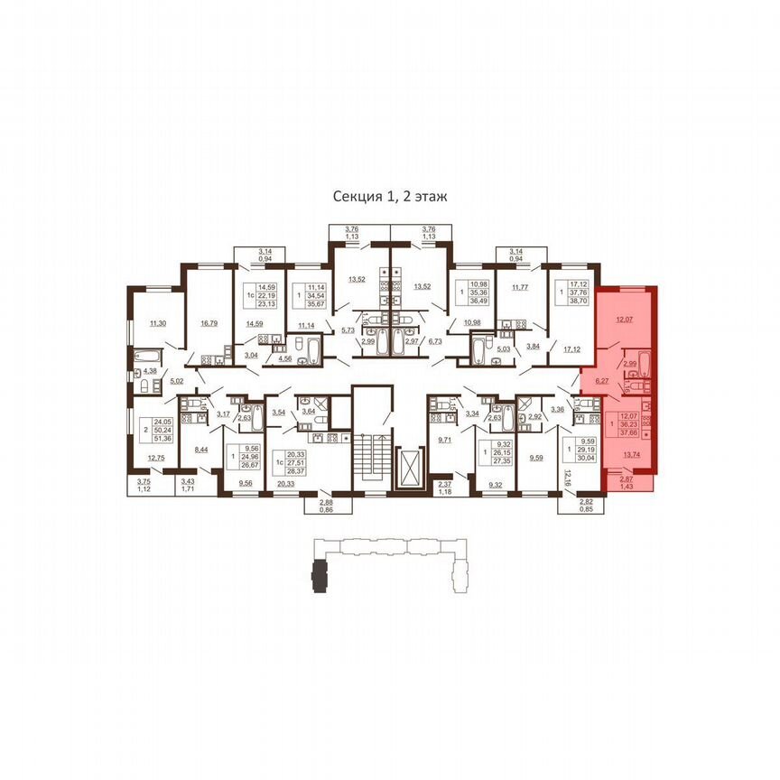 1-к. квартира, 37,7 м², 4/6 эт.